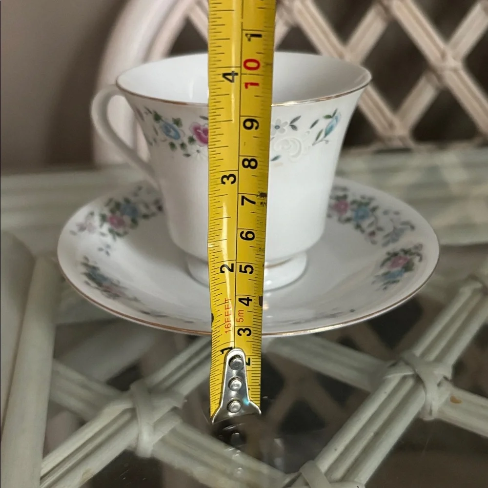 Vintage Tangshan Floral Teacup & Saucer Set
